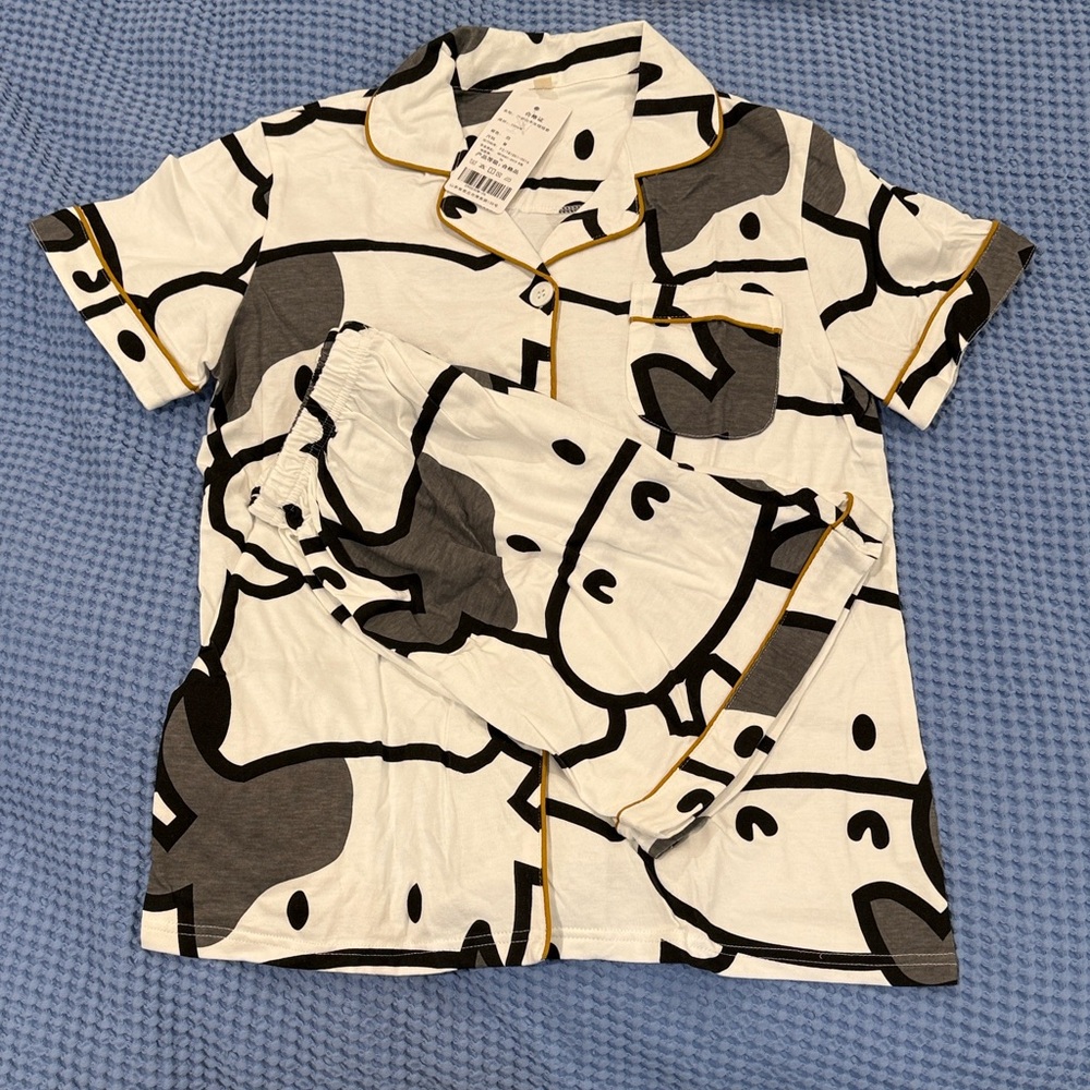 Cow Print Pajama Set